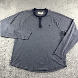 Munsingwear‎ Penguin Henley Shirt Mens 2x Blue Two Tone Waffle Knit